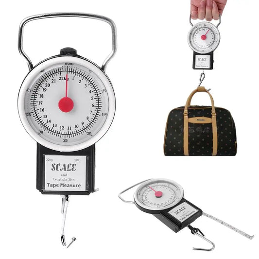 50LB Portable Mechanical Dial Scale Hanging/Fish/Luggage/Kitchen Scale Hanging Hook Multi-Purpose Scale for